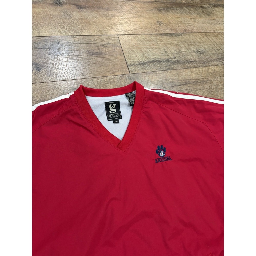 Vintage 90s Arizona Wildcats Pullover Nylon Windbreaker Satin Lined Red XXL - Picture 3 of 10